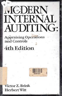 Image of MODERN INTERNAL AUDITING: Appraising Operations And Controls