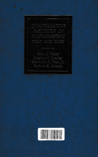 Image of QUANTITATIVE METHODS IN MANAGEMENT TEXT AND CASES