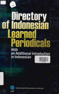 Image of DIRECTORY OF INDONESIAN LEARNED PERIODICALS; With an Additional Introduction in Indonesia