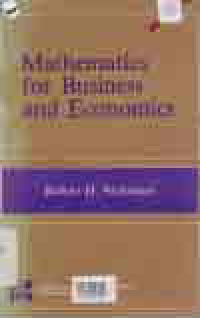 Image of MATHEMATICS FOR BUSINESS AND ECONOMICS
