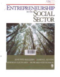 ENTREPRENEURSHIP IN THE SOCIAL SECTOR