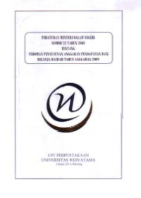 Image of PERATURAN PEMERINTAH DALAM NEGERI NO.32 TH 2008 TENTANG PEDOMAN PENYUSUNAN ANGGARAN PENDAPATAN DAN BELANJA DAERAH TAHUN ANGGARAN. 2009