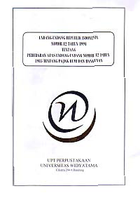 Image of UNDANG-UNDANG REPUBLIK INDONESIA NO. 12 TAHUN 1994 TENTANG PERUBAHAN UNDANG-UNDANG NO. 12 TAHUN 1985 TENTANG PAJAK BUMI DAN BANGUNAN