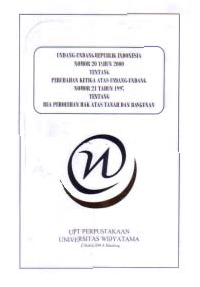 UNDANG-UNDANG REPUBLIK INDONESIA NO. 20 TAHUN 2000 TENTANG PERUBAHAN KE-3 ATAS UU  NO. 21 TAHUN 1997 TENTANG BEA PEROLEHAN HAK ATAS TANAH & BANGUNAN