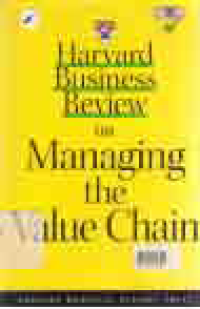Image of HARVARD BUSINESS REVIEW ON MANAGING THE VALUE CHAIN