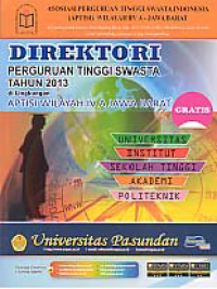 Image of DIREKTORI PERGURUAN TINGGI SWASTA TAHUN 2013 DI LINGKUNGAN APTISI WILAYAH IV A JAWA BARAT