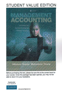 Image of MANAGEMENT ACCOUNTING; Information for Decision Making ang Strategy Execution