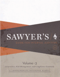 Image of SAWYER'S GUIDE FOR INTERNAL AUDITOR; Governance, Risk Management, and Compliance Essentials (Volume 3)