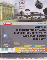 Image of DIREKTORI PERGURUAN TINGGI SWASTA DI LINGKUNGAN APTISI WILAYAH IV JAWA BARAT-BANTEN TAHUN 2010