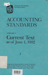 Image of ACCOUNTING STANDARD; Volume 2 Current Text as of June 1, 1982 (Book 2)