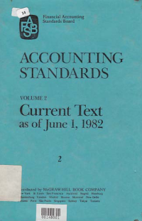 ACCOUNTING STANDARD; Volume 2 Current Text as of June 1, 1982 (Book 2)