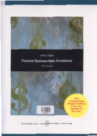 PRACTICAL BUSINESS MATH PROCEDURES + CD & HANDBOOK