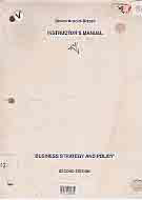 Image of INSTRUCTOR'S MANUAL BUSINESS STRATEGY AND POLICY