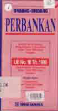 Image of UNDANG-UNDANG PERBANKAN; UU NO. 10 TAHUN 1998