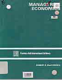 MANAGERIAL ECONOMICS