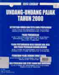 Image of UNDANG-UNDANG PAJAK TAHUN 2000 EDISI LENGKAP