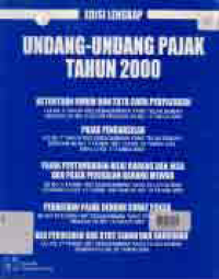 UNDANG-UNDANG PAJAK TAHUN 2000 EDISI LENGKAP