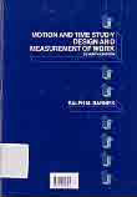 Image of MOTION AND TIME STUDY DESIGN AND MEASUREMENT OF WORK