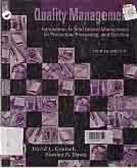 Image of QUALITY MANAGEMENT; INTRODUCTION TO TOTAL QUALITY MANAGEMENT FOR PRODUCTION, PROCESSING, AND SERVICES