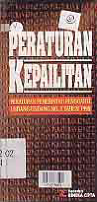 Image of PERATURAN KEPAILITAN; PERATURAN PEMERINTAH PENGGANTI UNDANG-UNDANG NO. 1/1998