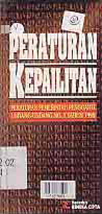 PERATURAN KEPAILITAN; PERATURAN PEMERINTAH PENGGANTI UNDANG-UNDANG NO. 1/1998