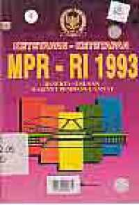 KETETAPAN KETETAPAN MPR RI TAHUN 1993 BESERTA SUSUNAN KABINET PEMBANGUNAN VI