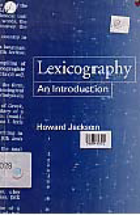 Image of LEXICOGRAPHY AN INTRODUCTION