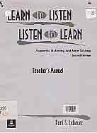 LEARN TO LISTEN, LISTEN TO LEARN; ACADEMIC LISTENING AND NOTE-TAKING