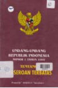 UNDANG - UNDANG REPUBLIK INDONESIA NOMOR 1 TAHUN 1995 TENTANG PERSEROAN TERBATAS