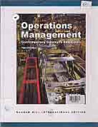 OPERATIONS MANAGEMENT : Contemporary Concept and Cases + CD