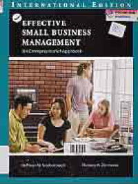 EFFECTIVE SMALL BUSINESS MANAGEMENT; AN ENTREPRENEURIAL APPROACH