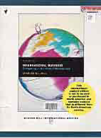 Image of INTERNATIONAL BUSINESS; Competing In The Global Marketplace + CD