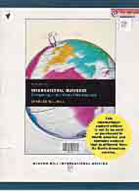 INTERNATIONAL BUSINESS; Competing In The Global Marketplace + CD