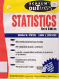 Image of SCHAUM'S OUTLINE OF THEORY AND PROBLEMS OF STATISTICS