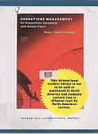 OPERATIONS MANAGEMENT FOR COMPETITIVE ADVANTAGE + DVD