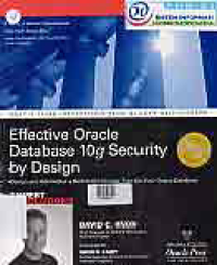 EFFECTIVE ORACLE DATABASE 10g SECURITY BY DESIGN