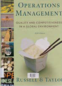 Image of OPERATIONS MANAGEMENT; Quality and Competitiveness In A Global Environment