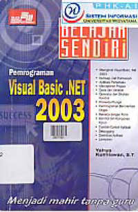 Image of BELAJAR SENDIRI PEMROGRAMAN VISUAL BASIC.NET 2003