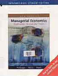 Image of MANAGERIAL ECONOMICS; Applications, Strategy, and Tactics