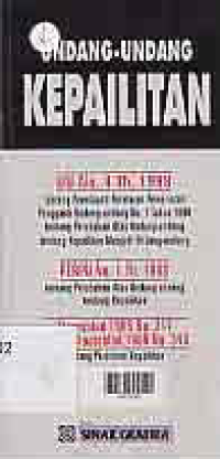Image of UNDANG-UNDANG KEPAILITAN ; UU NO.4 THN. 1998 TENTANG PENETAPAN PP PENGGANTI UU NO.1 1998