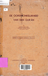 Image of DE OORSPORONKELIJKHEID VAN DEN QUR'AN